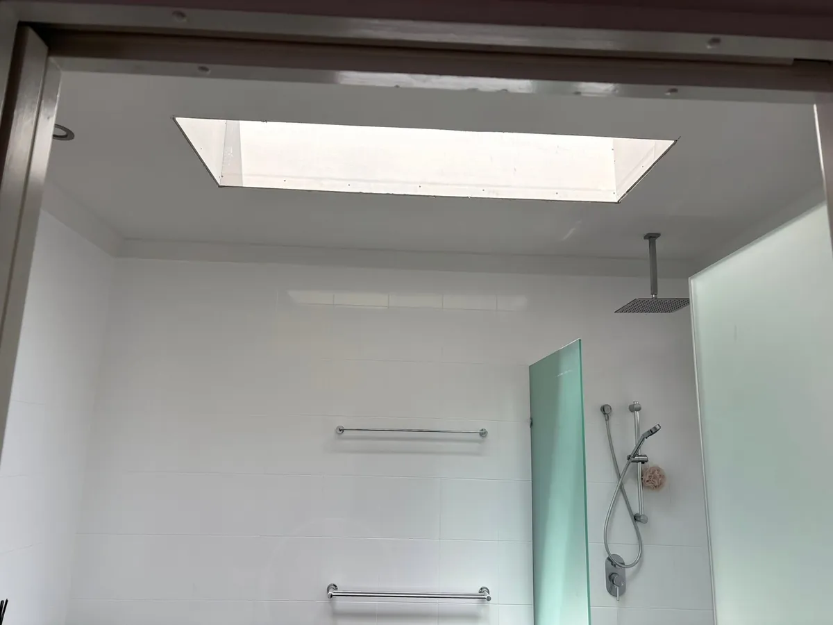 The same shower with the finished skylight