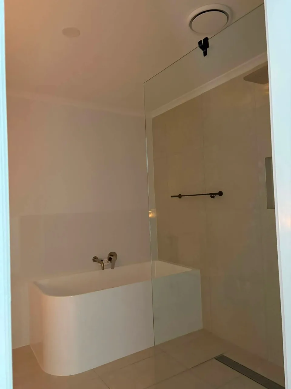 Bath and shower in a newly renovated bathroom