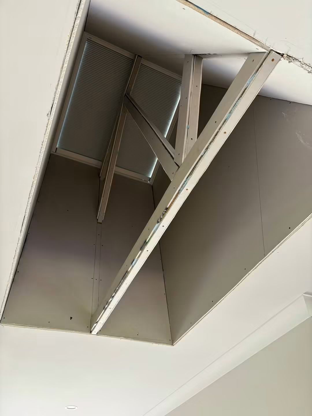 Framed light shaft ready for plasterboard