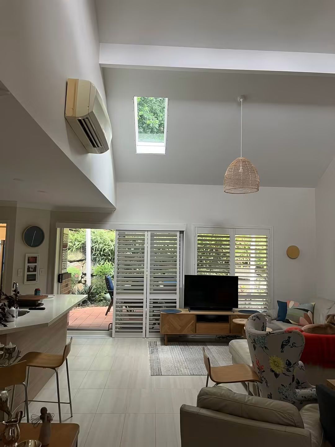 Skylight in an open plan living room