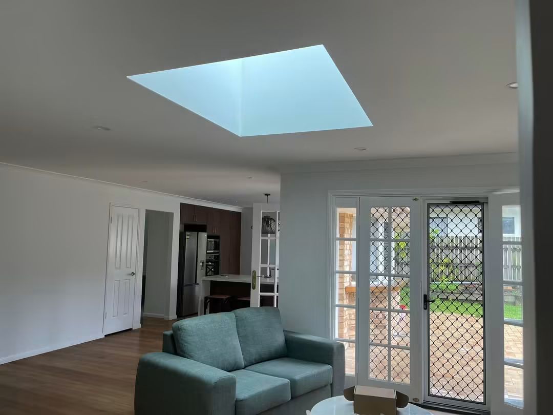 Skylight in a large open plan living room